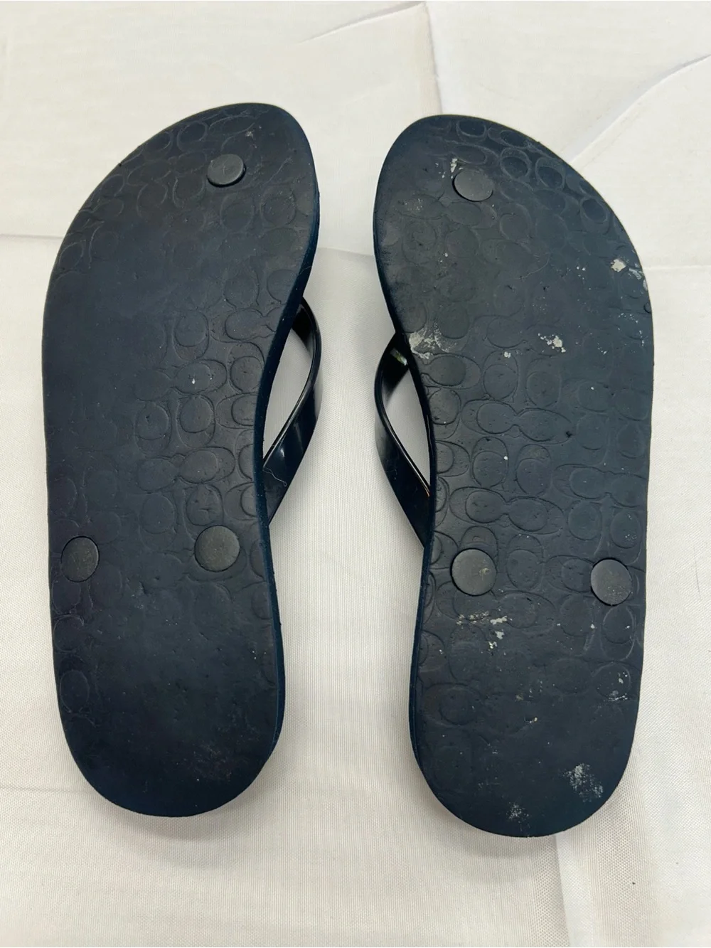Coach Signature Jelly Flip Flops - Navy Blue  7 / 7.5